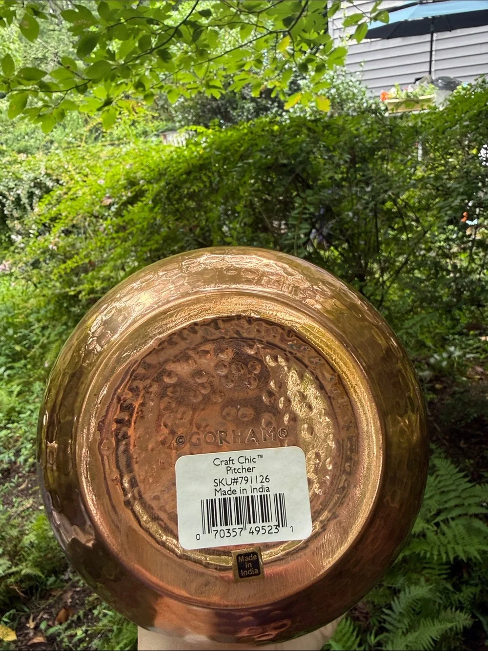 Gorham Hammered Copper Pitcher - Copper Tone